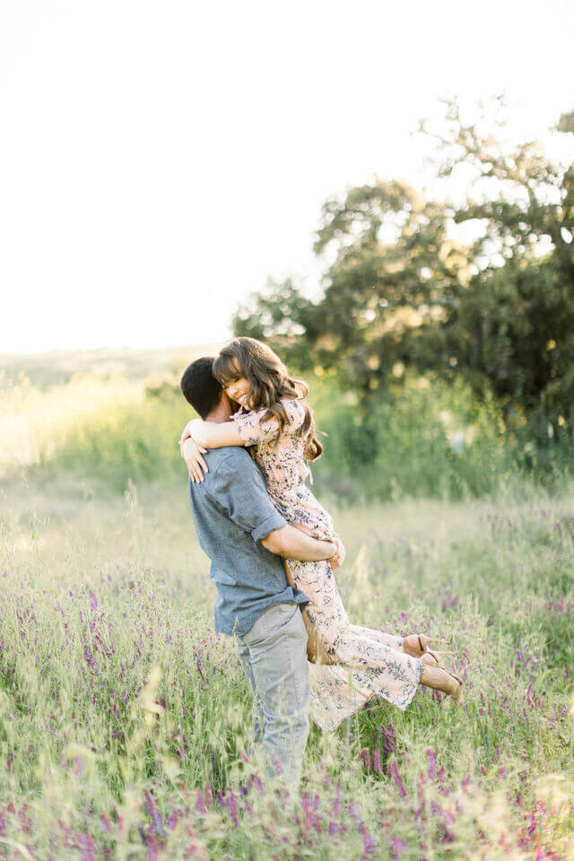 A proposal in a golden meadow