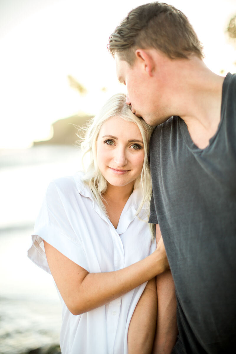 Engagement portrait in soft window light