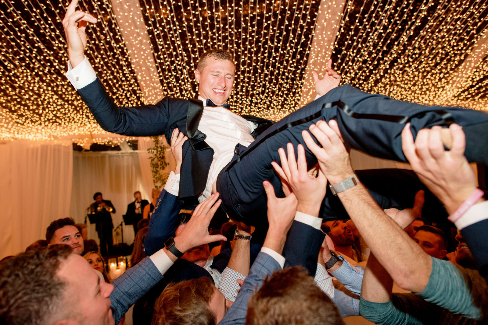 Lifted above the dance floor