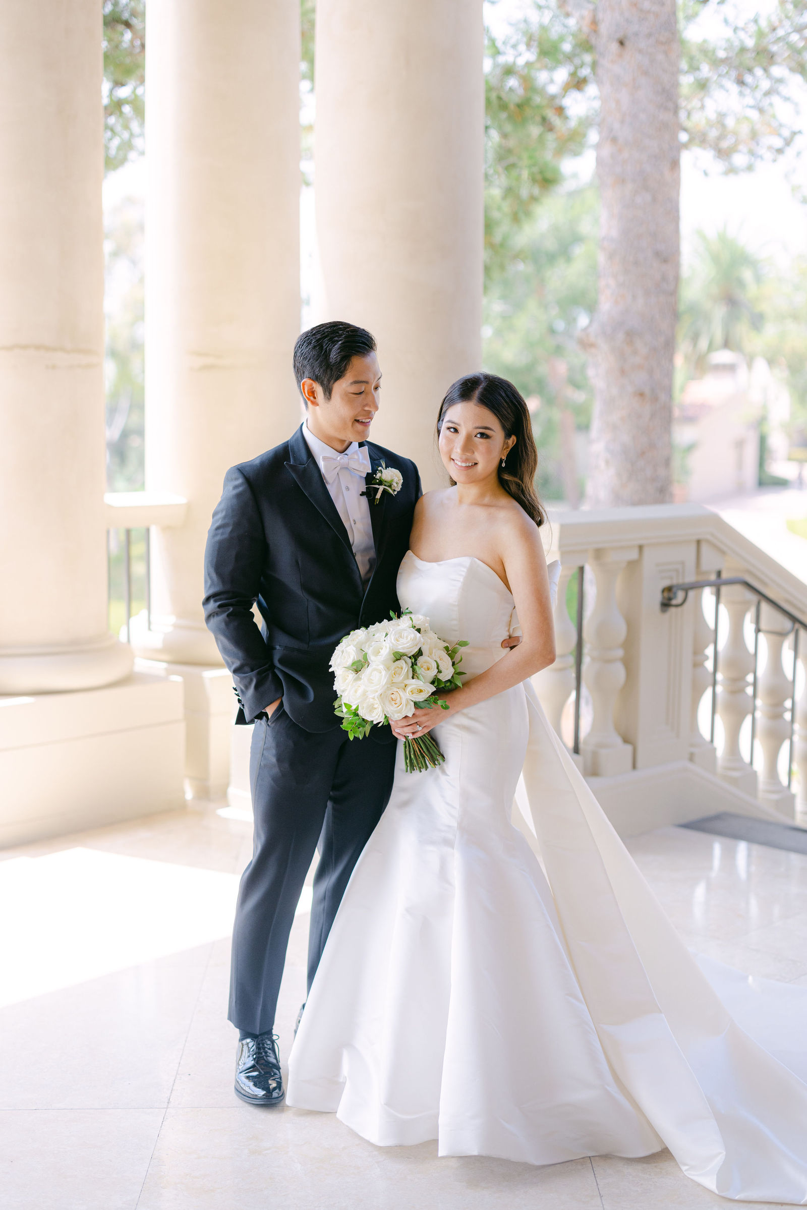Under the colonnade at Pelican Hill