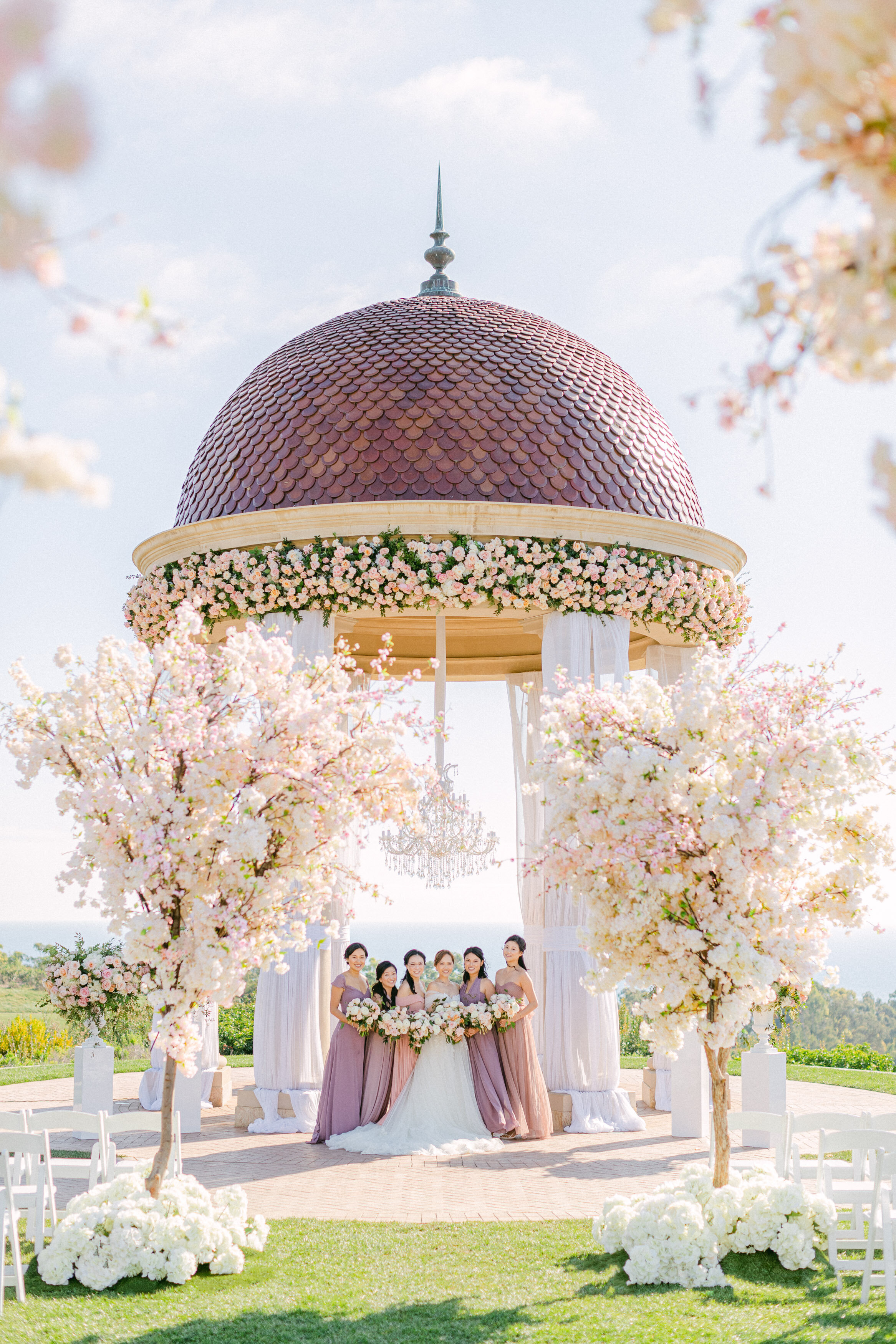 The cherry blossom rotunda at The Resort at Pelican Hill